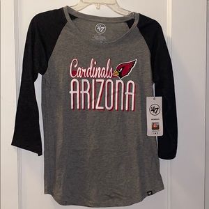 Gray Arizona Cardinals shirt with blue sleeves